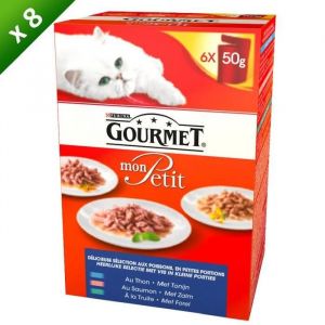 Purina Gourmet Mon Petit - Paté pour chat : thon, saumon, truite (8 x 6 x 50 g)