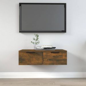 VidaXL Armoire murale Chêne fumé 68x30x20 cm Bois d'ingénierie