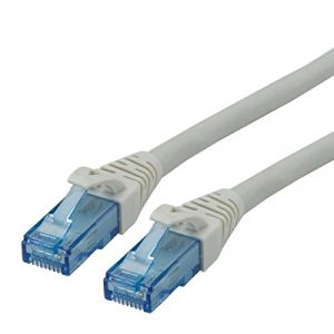 Roline Cordon LAN Cat 6A Component Level | Câble réseau UTP Ethernet avec connecteur RJ45 | gris 20 m