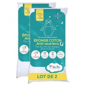 P'tit lit Lot de 2 Proteges Matelas Bébé Anti Acariens - 70x140 cm - Alese Imperméable - Bouclette 100% coton - Absorbant - oeko Tex