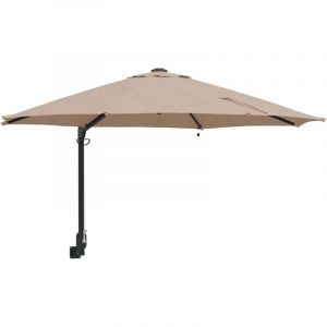 VidaXL Parasol de jardin mural avec LEDs Taupe 248 cm