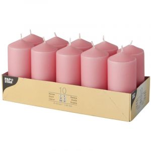 Papstar 10 stumpenkerzen &atilde; 40 mm 90 mm kerzen kerze wellness ambiente wohlf&uuml;hlen (&atilde; 40 mm 90 mm, altrosa) 17913