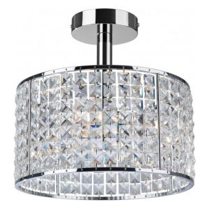 Firstlight Plafonnier Pearl, chrome et cristal