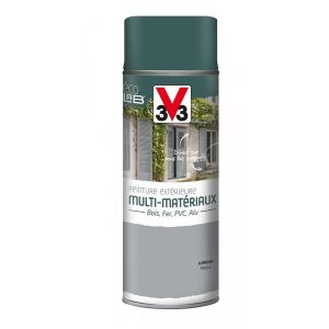 V33 Peinture a&eacute;rosol Ext&eacute;rieur multi-mat&eacute;riaux, aluminium m&eacute;tallis&eacute; satin&eacute;, 0.4l