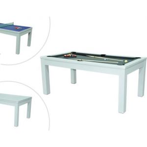 Table transformable blanc Billard & Ping pong L182 x l102 x H80 cm NK