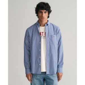 Gant (marque) Chemise droite en popeline rayée Rayé Bleu - Taille M;L;XL;2XL
