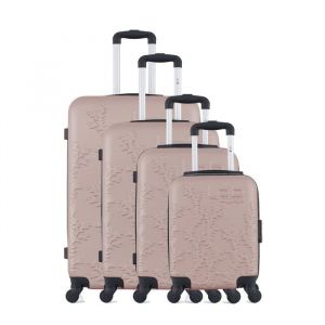 LPB - 4 Valises 4 roues simples Naïs-M 75/65/55/46 cm rose doré