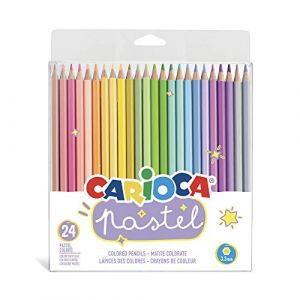 Carioca Boîte de 24 crayons de couleurs Pastel