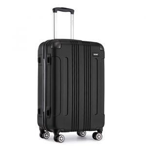 Valise Cabine 67×44.5×26cm Valise de Voyage Rigide ABS à 4 Roulettes, 78L, Noir