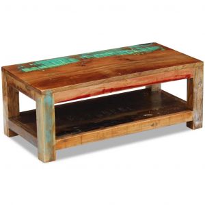 Image de VidaXL Table basse Bois de récupération massif 90 x 45 x 35 cm