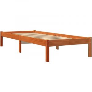 VidaXL Cadre de lit cire marron 90x200 cm bois de pin massif 844848