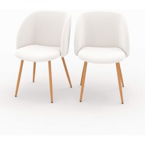Rendez Vous D&eacute;co Chaise en tissu boucl&eacute; beige (lot de 2) - swan