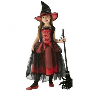 Image de Rubie's D&eacute;guisement sorci&egrave;re chic rouge pour fille Robe de luxe avec chapeau pour Halloween, carnaval et anniversaire