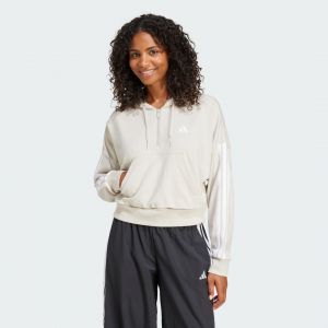 Adidas Sweat-shirt à capuche zip 1/4 french terry 3 bandes Essentials, pointure X-Small - Taille X-Small