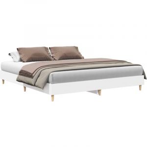 VidaXL Cadre de lit sans matelas blanc 180x200 cm bois d'ingénierie