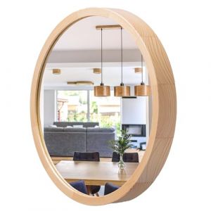 Miroir mural rond LEJA 375 PINE pour salle de bain, entr&eacute;e ou salon - &Eacute;L&Eacute;GANT