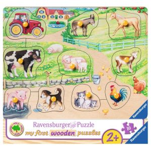 Ravensburger Mon first wooden casse-tête - Le matin à la ferme