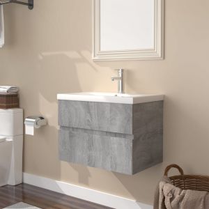 VidaXL Meuble lavabo avec bassin intégré Sonoma gris Bois d'ingénierie Sonoma gris