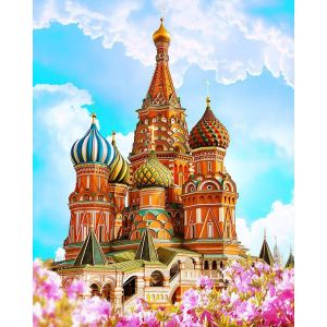 Peinture au numéro : Cathédrale St Basil - sans châssis en bois