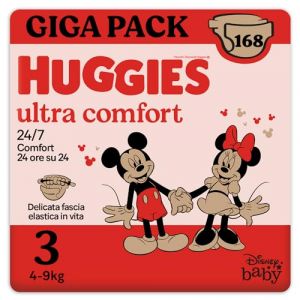 Huggies Ultra Comfort, 168 couches taille 3 (4-9 Kg), design Disney,