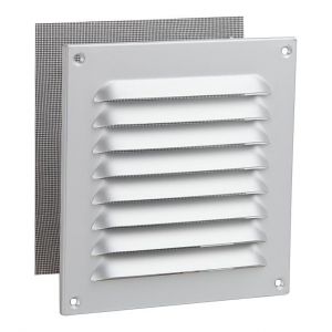 Image de Upmann Grille d'aération intempéries en alu, anodisée - 300x300 mm avec moustiquaire, vis et chevilles