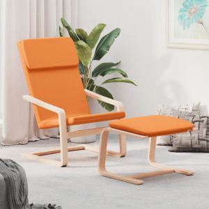 VidaXL Chaise de relaxation avec repose-pied Jaune foncé Tissu
