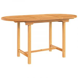 VidaXL Table extensible de jardin 110-160x80x75 cm bois de teck solide, table d'extérieur, mobilier de jardin, mobilier de terrasse, table de terrasse