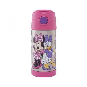 Thermos Kids FUNTAINER STRAW BOTTLE DISNEY Bouteille isotherme pour enfant en acier inoxydable avec paille 0,35 l Bouteille isotherme pour enfant avec paille 12 h au froid Passe au lave-vaisselle Sans