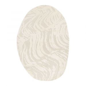 Tapis intérieur forme de galet motif avec relief beige Julianne 160x230cm