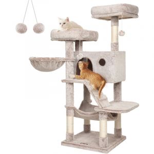 Arbre À Chat, Tour De Jeux, Grand, Doux, Marrón Y Blanco Ombré