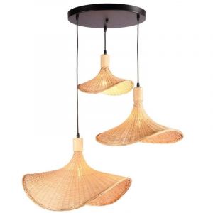 Barcelona led Suspension triple en osier 'Bellas 3' - 3xE27 boho chic