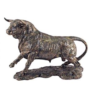 Signes Grimalt Figures de figure animale Bulls d'animaux en or 14x35x27cm 93826 - yellow