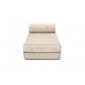 Méridienne convertible et modulable 3 places en velours beige