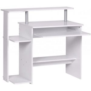 M&S Table ordinateur portable plateau clavier bureau d'ordinateur de bureau plateau blanc table de travail