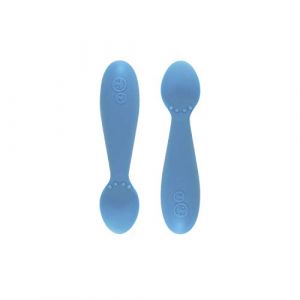 ezpz Set de 2 cuillères Tiny Spoons (+4 M) en silicone moyen Bleu