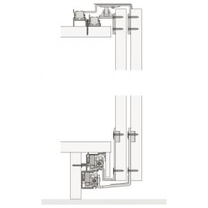 Hawa Garniture pour ferrure de portes coulissantes de meuble Combino 80H fs - pour 2 portes épaisseur 25 mm - charge 80 kg