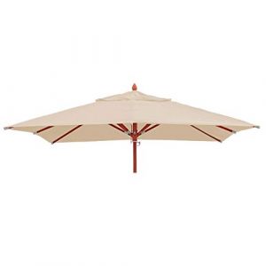 Mendler Housse pour la gastronomie Parasol en Bois HWC-C57, carré 3x3m Polyester 3kg - crème