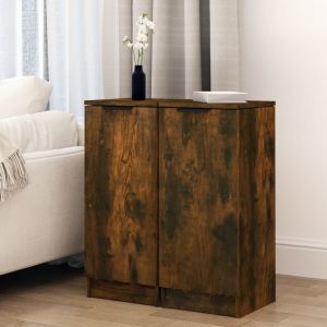 VidaXL Buffets 2 pcs Chêne fumé 30x30x70 cm Bois d'ingénierie Brun