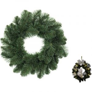 Artecsis Couronne de Noël 40 cm à décorer I Couronne de Noel Porte en Sapin Artificiel - A Suspendre ou à Poser – DIY - Guirlande, Boules Décoration Noël