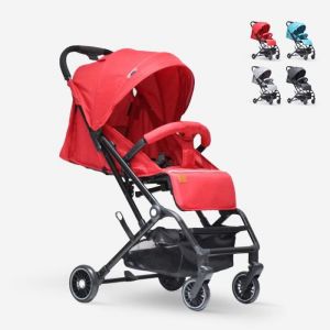 Zoé Poussette pliante pour enfant 15 kg avec dossier inclinable à 4 roues Poppy - couleur:Rouge