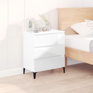 VidaXL Buffet Blanc brillant 60x35x70 cm Bois d'ingénierie