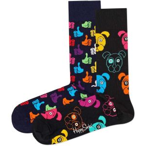 Happy socks Chaussettes color&eacute;es et amusantes 2-Pack Classic Dog Socks Taille 36-40