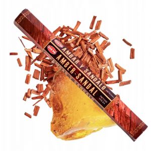 B&acirc;tonnets d'encens hexagonaux HEM Amber Sandal