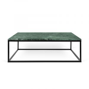 Image de TemaHome Table Basse 120cm "Prairie" Marbre Vert & Métal Noir