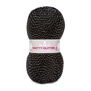 Dmc Fil tricot Knitty 4 Glitter - Touche métallique l Idéal tous types de vêtements - Aiguilles à tricoter n°4 | 50 g - 148 m - 5 coloris disponibles
