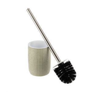 Tendance Brosse wc avec support en résine Vert sauge avec motif - Vert Sauge