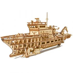 Wood Trick Yacht Casse-t&ecirc;te m&eacute;canique 3D en bois pour adultes et enfants &agrave; construire - Kits de mod&eacute;lisme pour adultes - DIY mod&egrave;les en bois pour adultes &agrave; construire