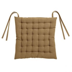 Declikdeco Galette de chaise 36 points Zea recyclée Tabac 38 x 38 x 3 cm