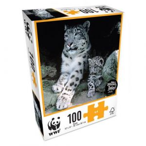 WWF Puzzle 100 pièces - Animaux: Famille léopard, 101