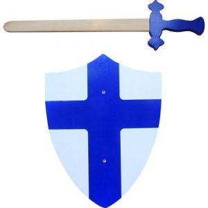 Zwaard En Schild Blauw. Ridder